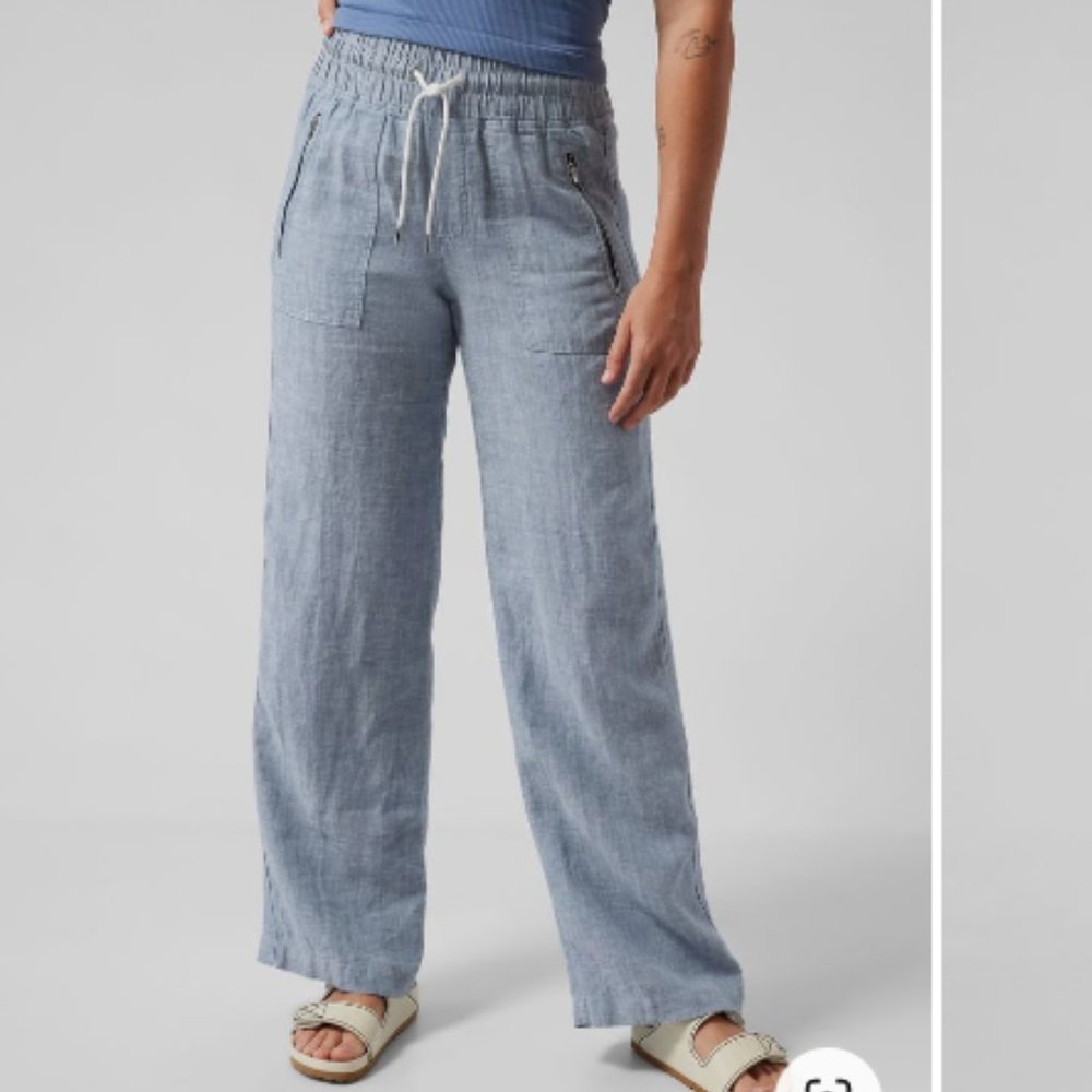 Athleta Cabo Linen Wide Leg Pant